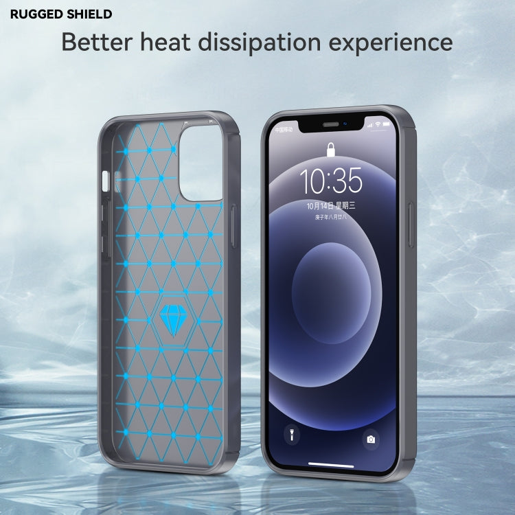 For iPhone 12 / 12 Pro Brushed Texture Carbon Fiber TPU Case (Grey)