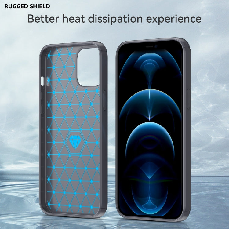 For iPhone 12 Pro Max Brushed Texture Carbon Fiber TPU Case(Grey)