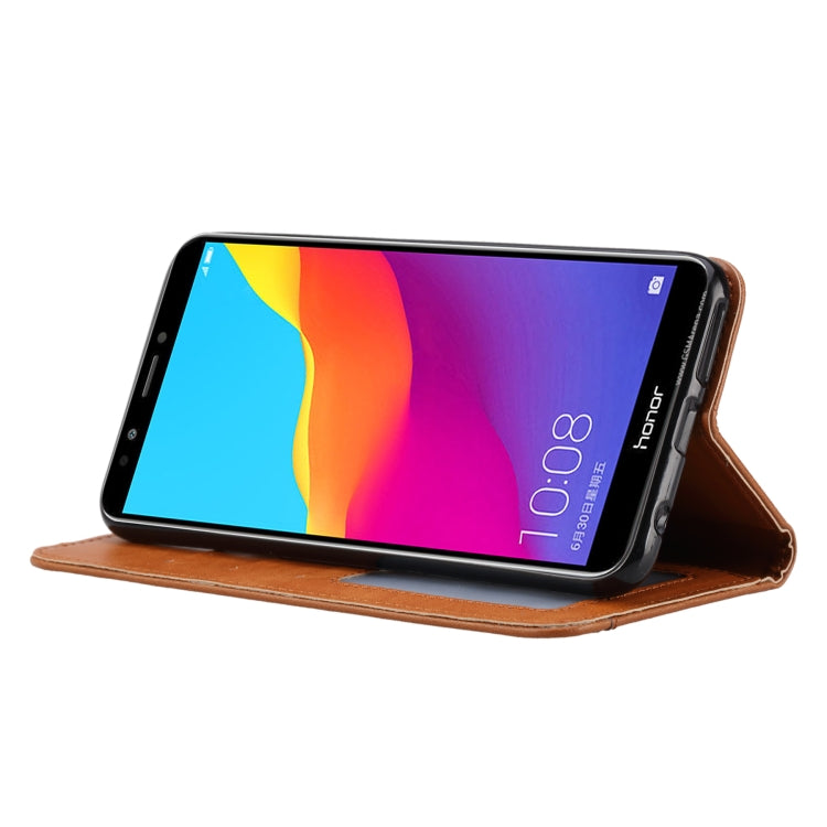 Knead Skin Texture Horizontal Flip Leather Case for Huawei Y7 Prime (2018) / Honor 7C / Enjoy 8, with Photo Frame & Holder & Card Slots & Wallet