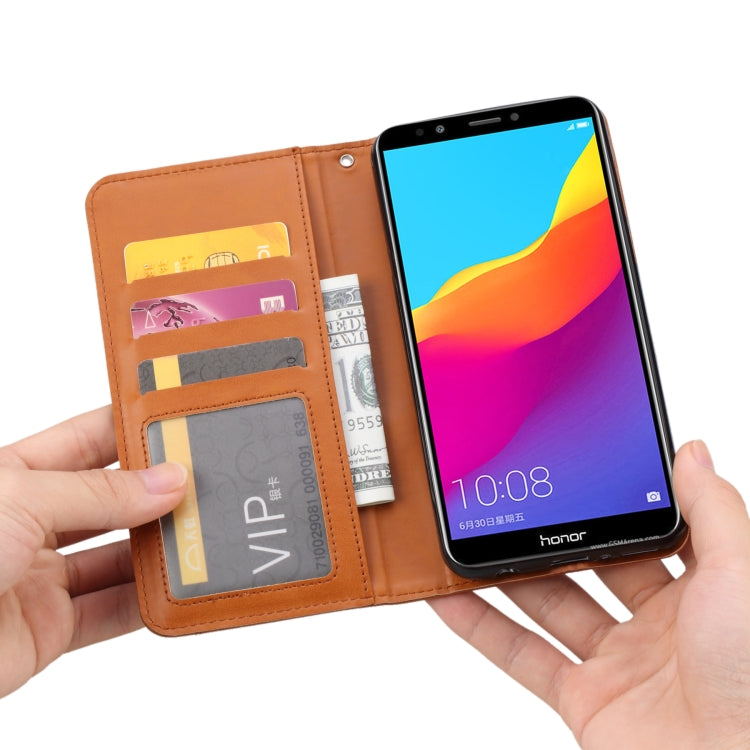 Knead Skin Texture Horizontal Flip Leather Case for Huawei Y7 Prime (2018) / Honor 7C / Enjoy 8, with Photo Frame & Holder & Card Slots & Wallet