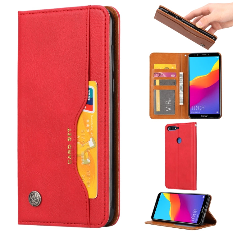Knead Skin Texture Horizontal Flip Leather Case for Huawei Y7 Prime (2018) / Honor 7C / Enjoy 8, with Photo Frame & Holder & Card Slots & Wallet