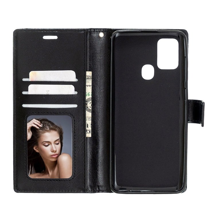 For Samsung Galaxy A21s Crazy Horse Texture Horizontal Flip Leather Case with Holder & Card Slots & Wallet & Photo Frame