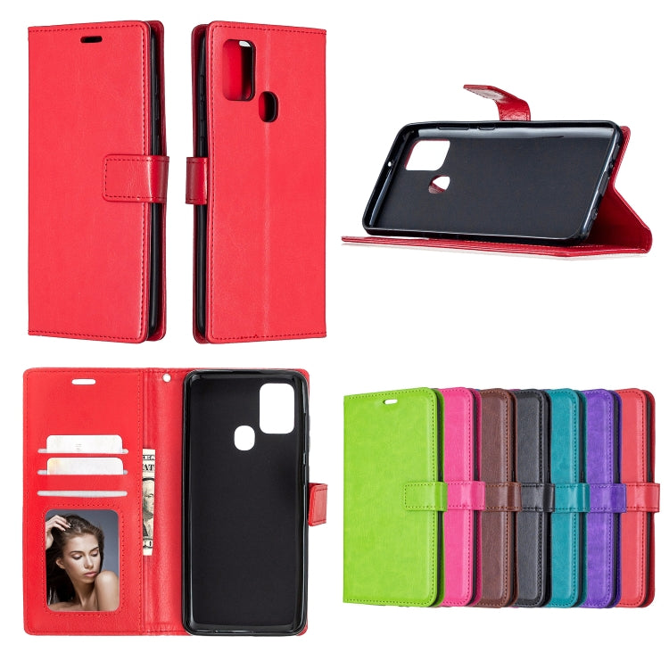 For Samsung Galaxy A21s Crazy Horse Texture Horizontal Flip Leather Case with Holder & Card Slots & Wallet & Photo Frame