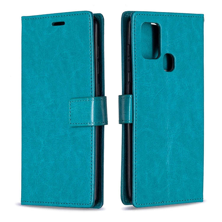 For Samsung Galaxy A21s Crazy Horse Texture Horizontal Flip Leather Case with Holder & Card Slots & Wallet & Photo Frame