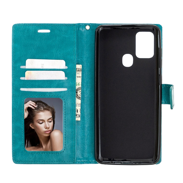 For Samsung Galaxy A21s Crazy Horse Texture Horizontal Flip Leather Case with Holder & Card Slots & Wallet & Photo Frame