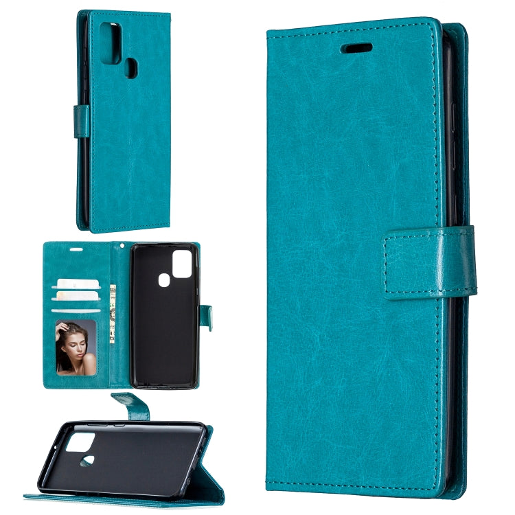 For Samsung Galaxy A21s Crazy Horse Texture Horizontal Flip Leather Case with Holder & Card Slots & Wallet & Photo Frame