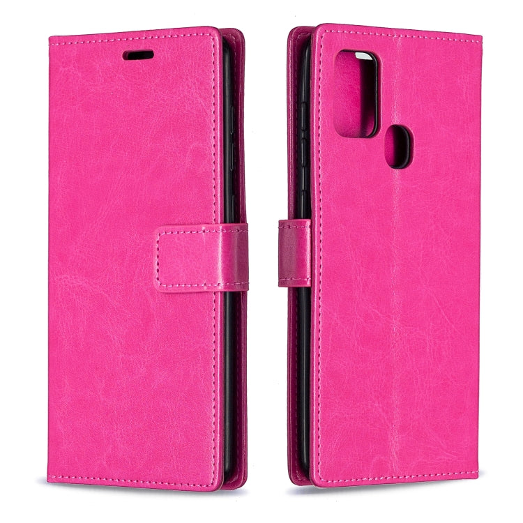 For Samsung Galaxy A21s Crazy Horse Texture Horizontal Flip Leather Case with Holder & Card Slots & Wallet & Photo Frame