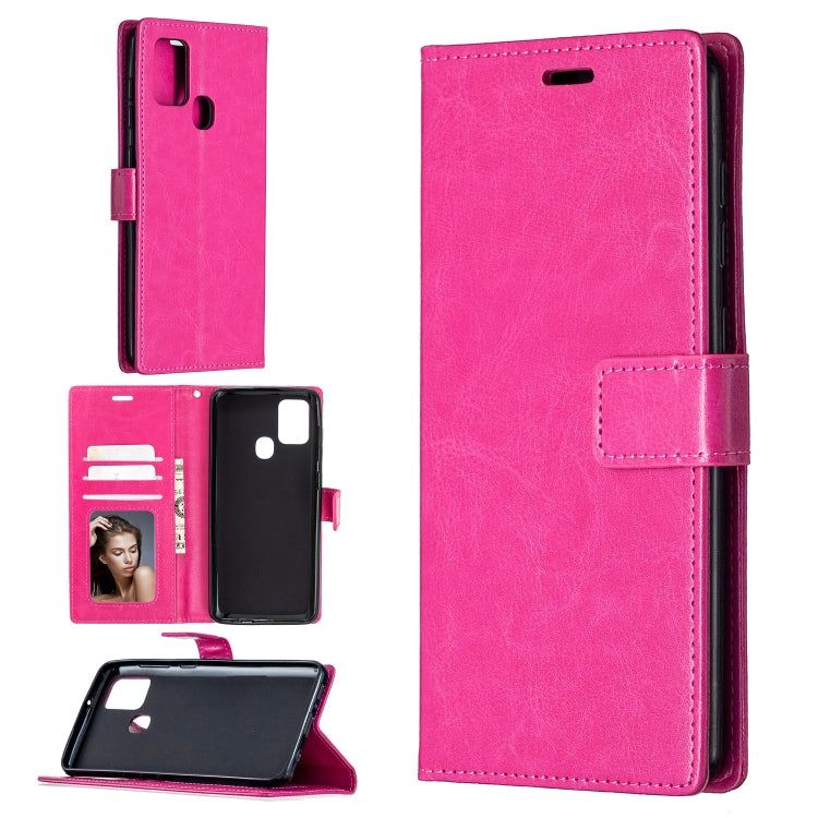 For Samsung Galaxy A21s Crazy Horse Texture Horizontal Flip Leather Case with Holder & Card Slots & Wallet & Photo Frame