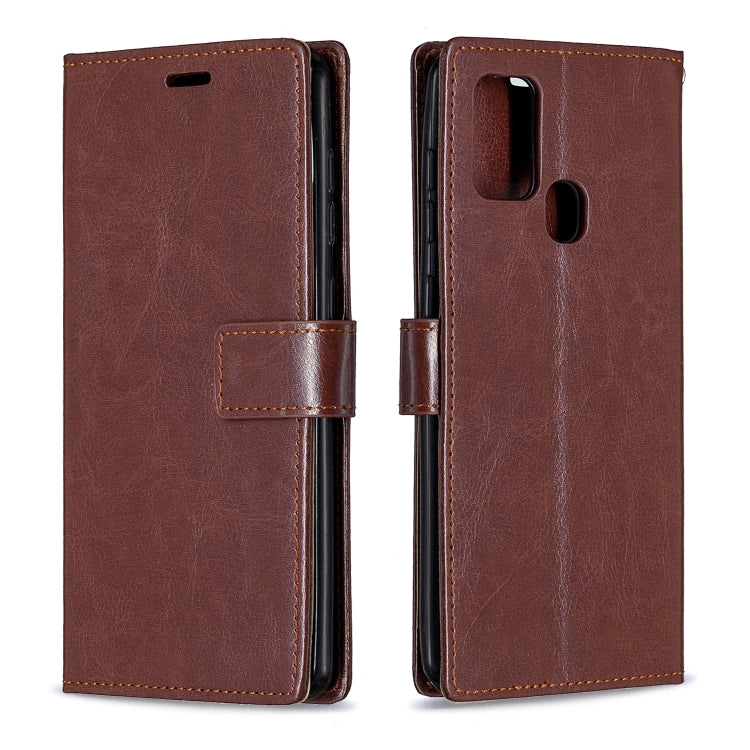 For Samsung Galaxy A21s Crazy Horse Texture Horizontal Flip Leather Case with Holder & Card Slots & Wallet & Photo Frame
