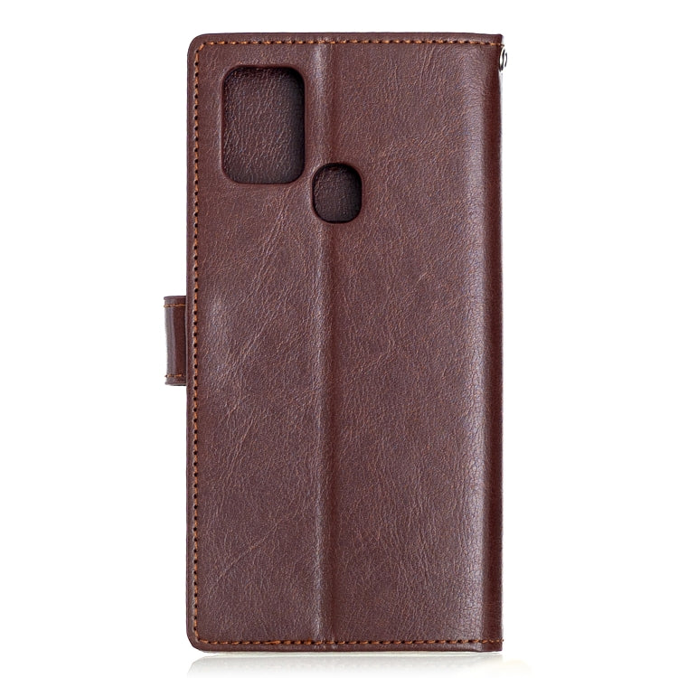 For Samsung Galaxy A21s Crazy Horse Texture Horizontal Flip Leather Case with Holder & Card Slots & Wallet & Photo Frame