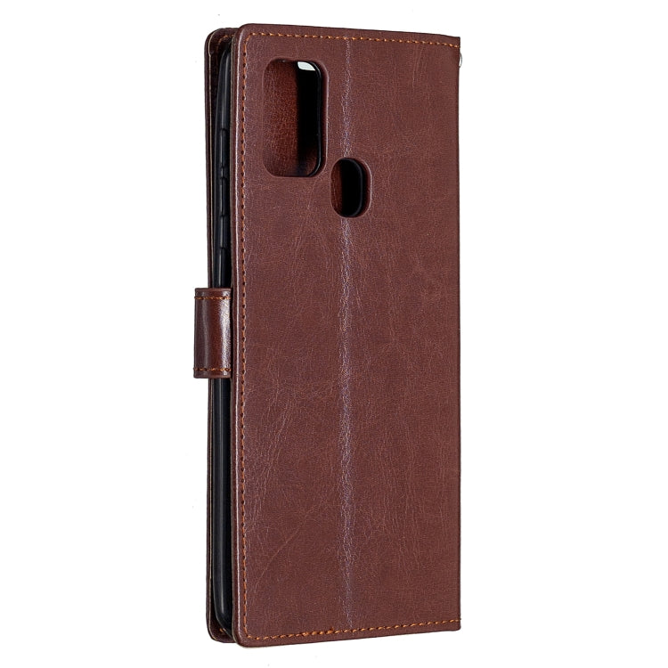 For Samsung Galaxy A21s Crazy Horse Texture Horizontal Flip Leather Case with Holder & Card Slots & Wallet & Photo Frame