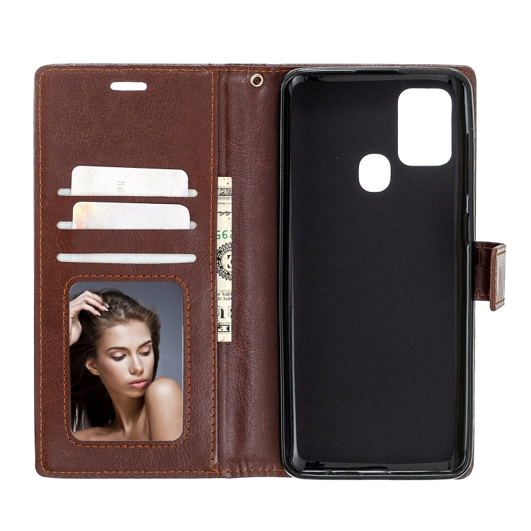 For Samsung Galaxy A21s Crazy Horse Texture Horizontal Flip Leather Case with Holder & Card Slots & Wallet & Photo Frame