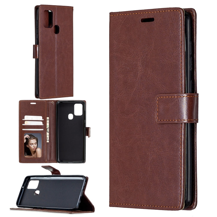 For Samsung Galaxy A21s Crazy Horse Texture Horizontal Flip Leather Case with Holder & Card Slots & Wallet & Photo Frame