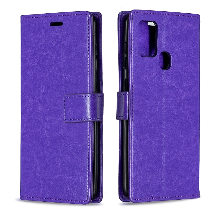 For Samsung Galaxy A21s Crazy Horse Texture Horizontal Flip Leather Case with Holder & Card Slots & Wallet & Photo Frame