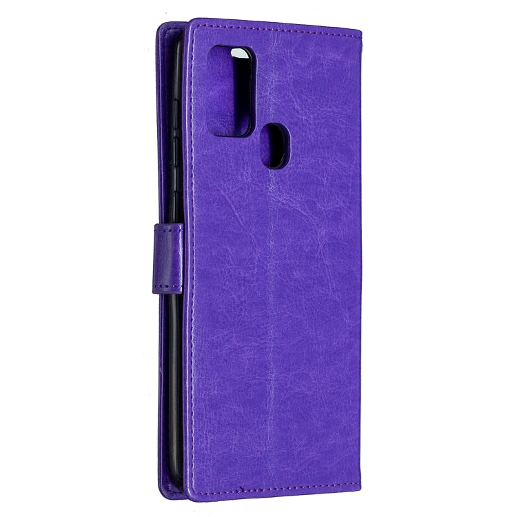 For Samsung Galaxy A21s Crazy Horse Texture Horizontal Flip Leather Case with Holder & Card Slots & Wallet & Photo Frame