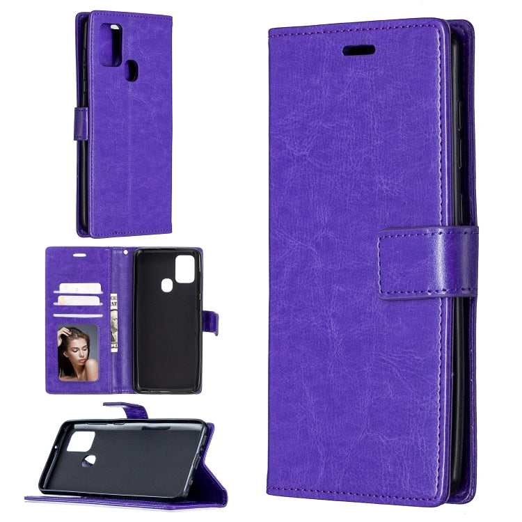 For Samsung Galaxy A21s Crazy Horse Texture Horizontal Flip Leather Case with Holder & Card Slots & Wallet & Photo Frame