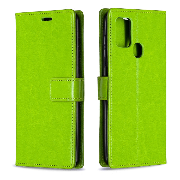 For Samsung Galaxy A21s Crazy Horse Texture Horizontal Flip Leather Case with Holder & Card Slots & Wallet & Photo Frame