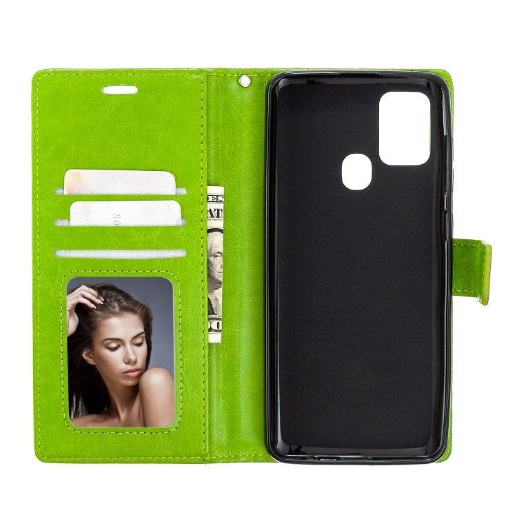 For Samsung Galaxy A21s Crazy Horse Texture Horizontal Flip Leather Case with Holder & Card Slots & Wallet & Photo Frame