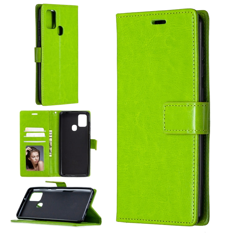 For Samsung Galaxy A21s Crazy Horse Texture Horizontal Flip Leather Case with Holder & Card Slots & Wallet & Photo Frame