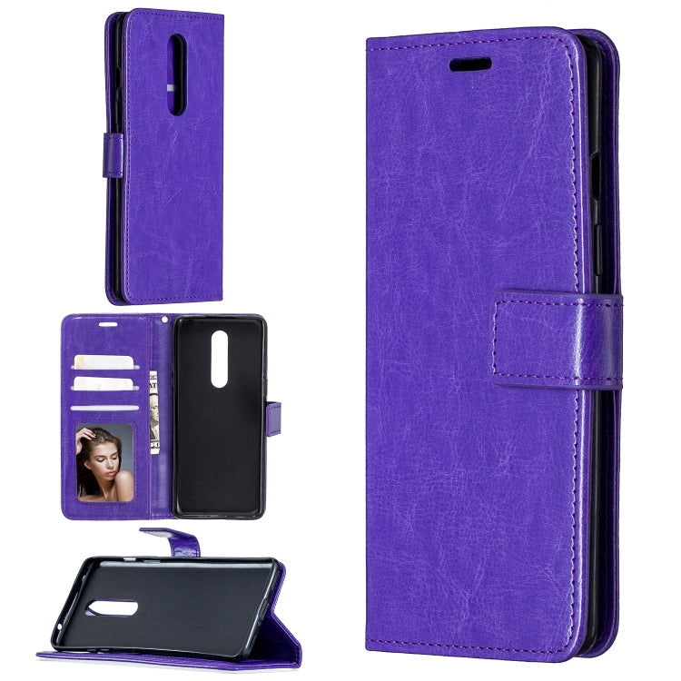 For OnePlus 8 Crazy Horse Texture Horizontal Flip Leather Case with Holder & Card Slots & Wallet & Photo Frame