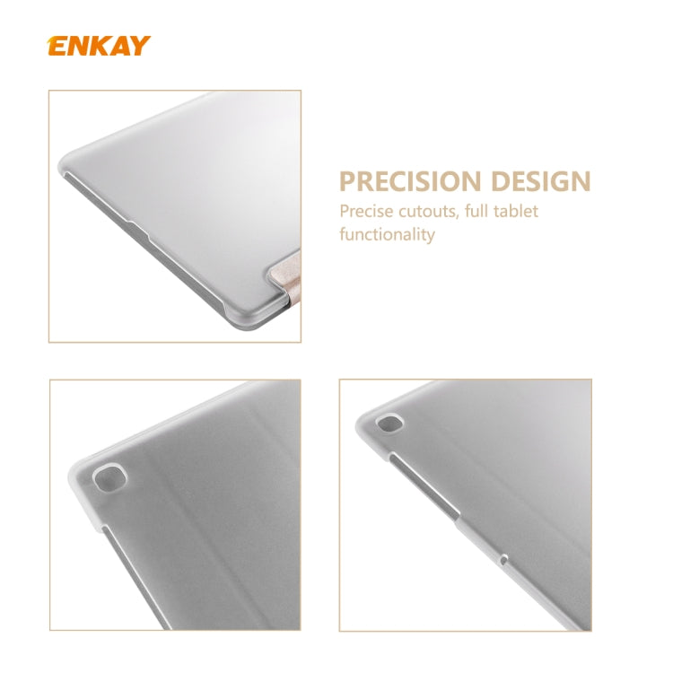 For Samsung Galaxy Tab S6 Lite P610 / P615 / Tab S6 Lite 2022 / P613 / P619 ENKAY 3-Fold Silk Texture Leather Smart Tablet Case