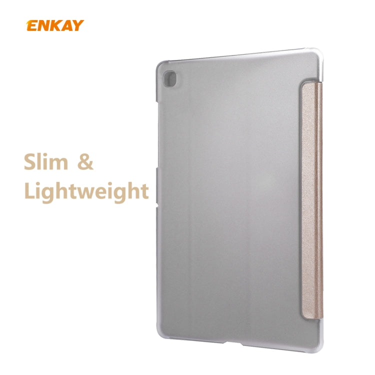 For Samsung Galaxy Tab S6 Lite P610 / P615 / Tab S6 Lite 2022 / P613 / P619 ENKAY 3-Fold Silk Texture Leather Smart Tablet Case