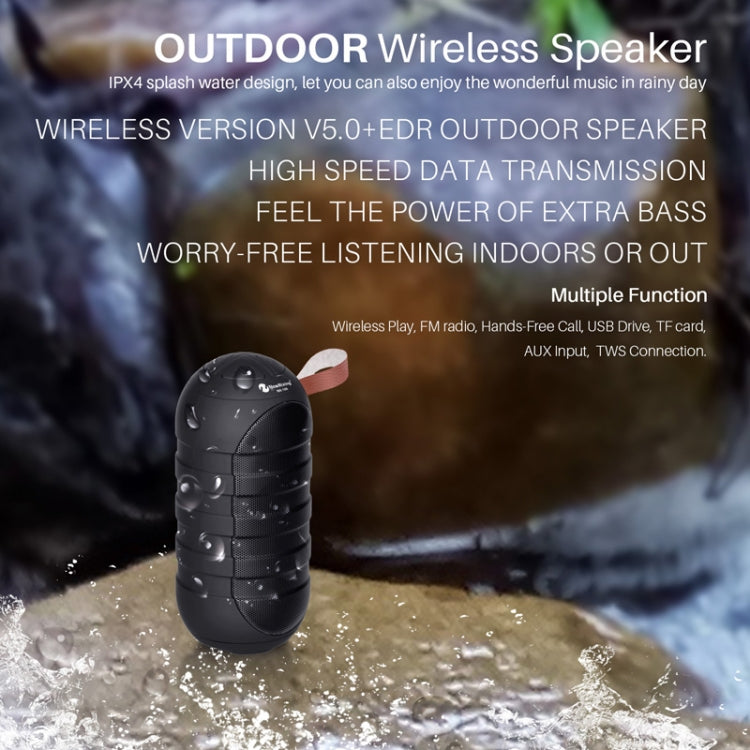 NewRixing NR-106 Mini Portable Stereo Bluetooth Speaker, Support Hands-free Calling & TF Card Slot & FM