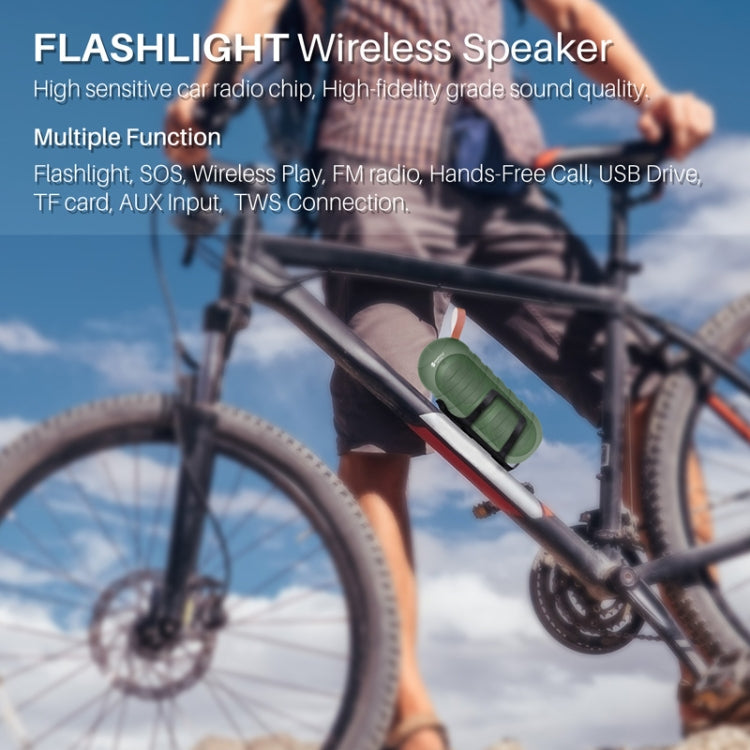 NewRixing NR-3025L Portable Stereo Wireless Bluetooth Speaker with LED Flashlight & TF Card Slot & FM, Built-in Microphone