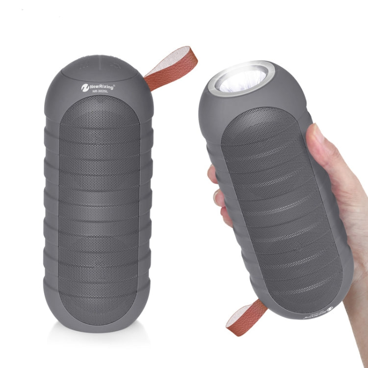 NewRixing NR-3025L Portable Stereo Wireless Bluetooth Speaker with LED Flashlight & TF Card Slot & FM, Built-in Microphone
