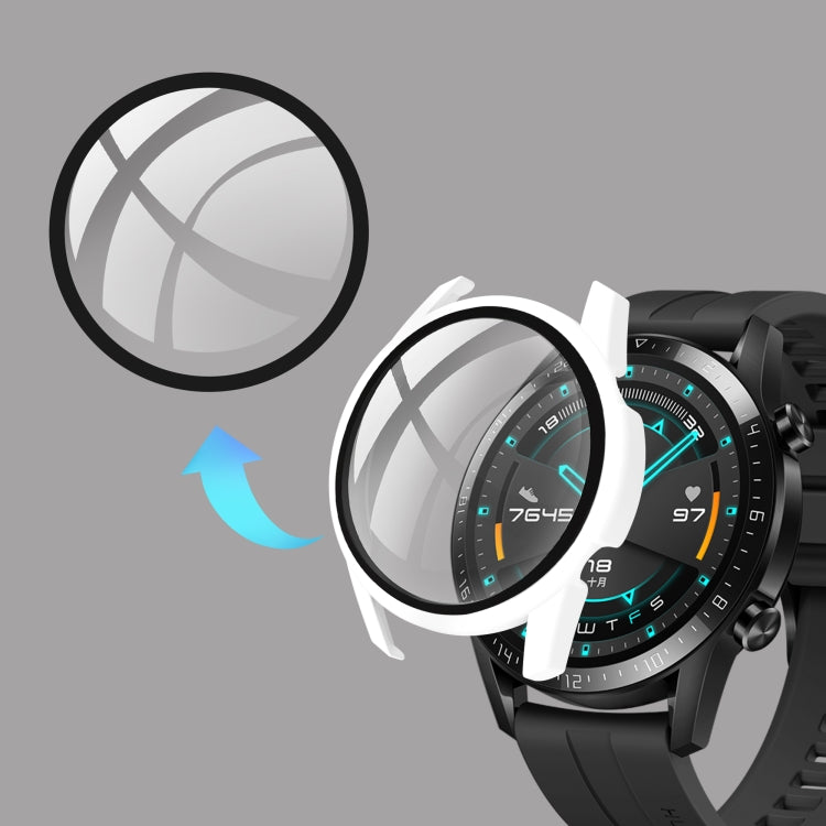 For Huawei watch GT2 46MM oil-injected PC Shell +9H Tempered Glass Film Integrated Protective Shell