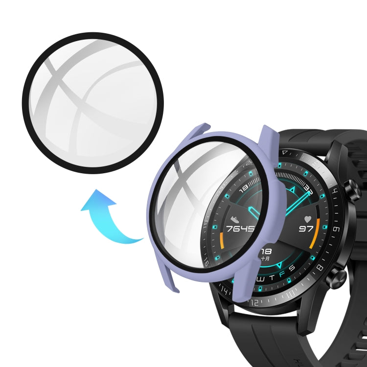 For Huawei watch GT2 46MM oil-injected PC Shell +9H Tempered Glass Film Integrated Protective Shell