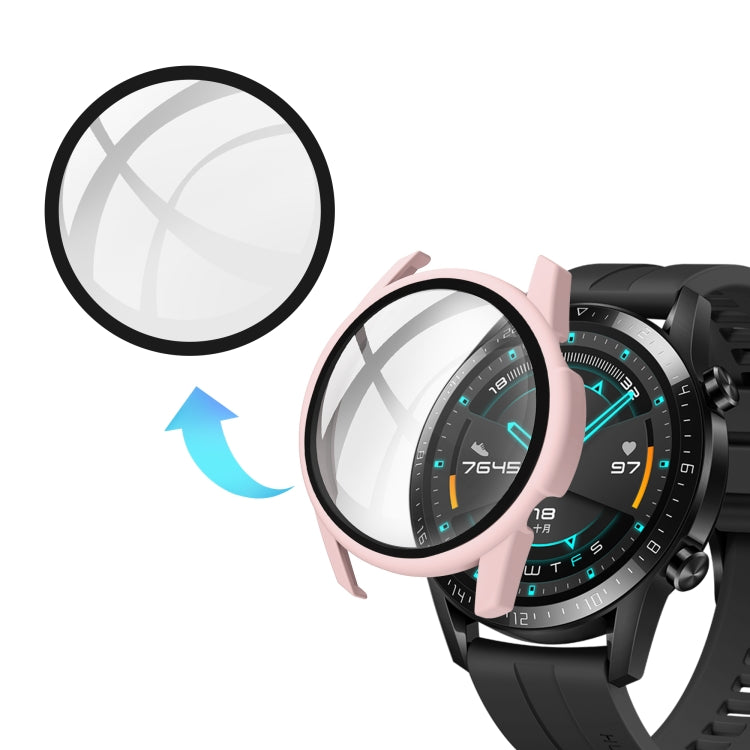 For Huawei watch GT2 46MM oil-injected PC Shell +9H Tempered Glass Film Integrated Protective Shell