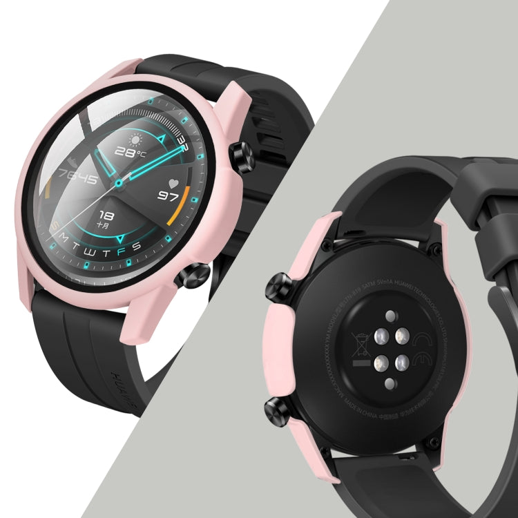 For Huawei watch GT2 46MM oil-injected PC Shell +9H Tempered Glass Film Integrated Protective Shell