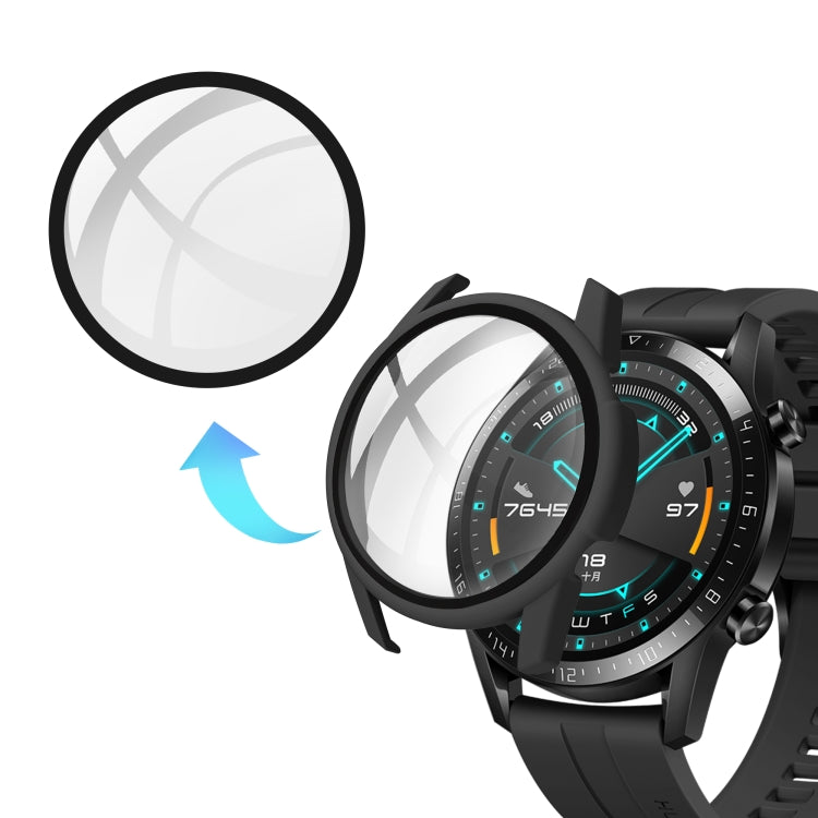 For Huawei watch GT2 46MM oil-injected PC Shell +9H Tempered Glass Film Integrated Protective Shell