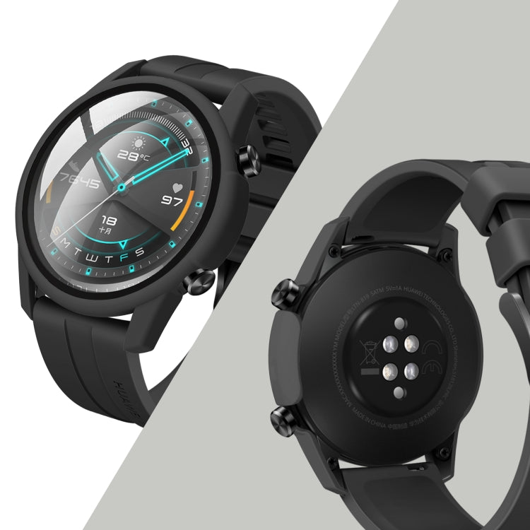 For Huawei watch GT2 46MM oil-injected PC Shell +9H Tempered Glass Film Integrated Protective Shell