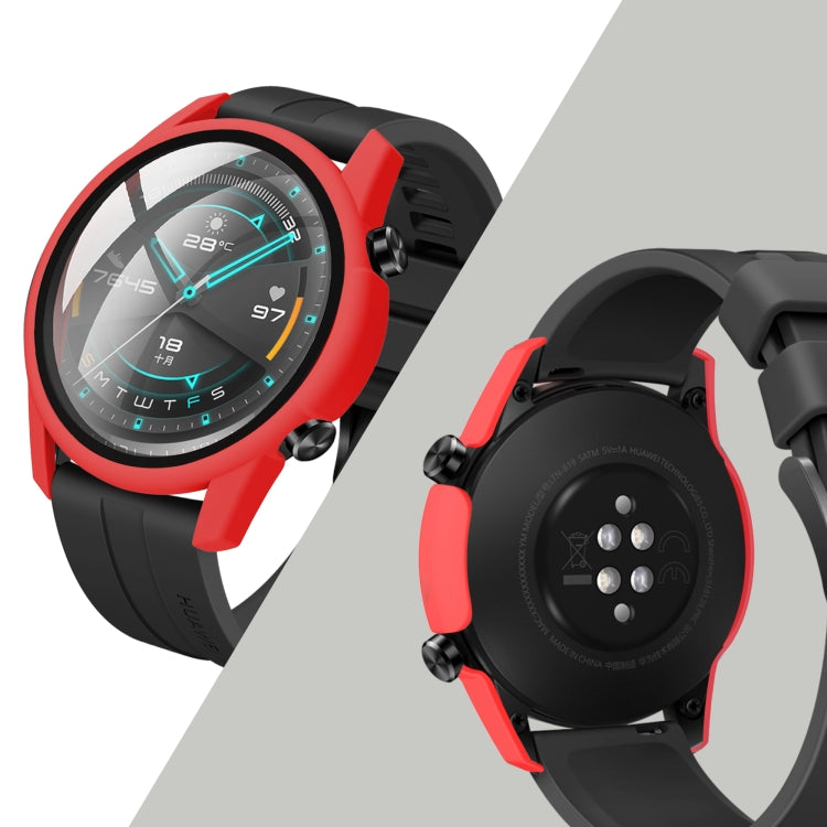 For Huawei watch GT2 46MM oil-injected PC Shell +9H Tempered Glass Film Integrated Protective Shell