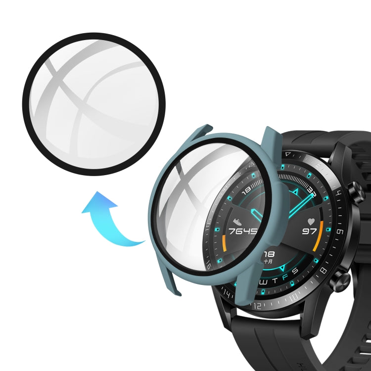 For Huawei watch GT2 46MM oil-injected PC Shell +9H Tempered Glass Film Integrated Protective Shell