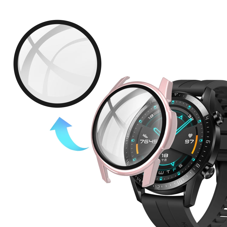 For Huawei watch GT2 46MM oil-injected PC Shell +9H Tempered Glass Film Integrated Protective Shell