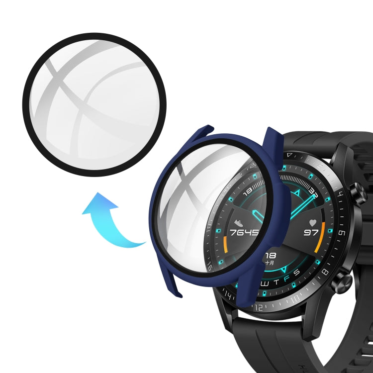 For Huawei watch GT2 46MM oil-injected PC Shell +9H Tempered Glass Film Integrated Protective Shell