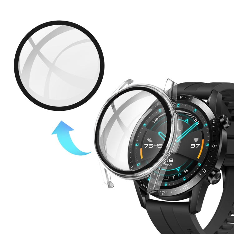 For Huawei watch GT2 46MM oil-injected PC Shell +9H Tempered Glass Film Integrated Protective Shell