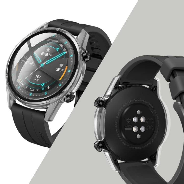 For Huawei watch GT2 46MM oil-injected PC Shell +9H Tempered Glass Film Integrated Protective Shell
