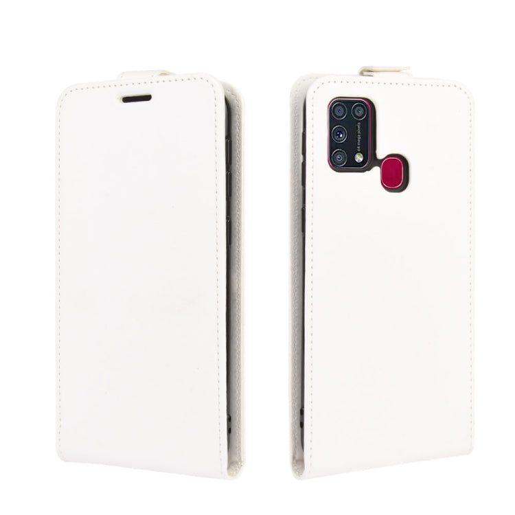 For Samsung Galaxy M31 R64 Texture Single Vertical Flip Leather Protective Case with Card Slots & Photo Frame