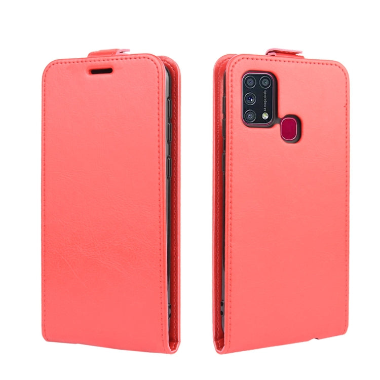For Samsung Galaxy M31 R64 Texture Single Vertical Flip Leather Protective Case with Card Slots & Photo Frame