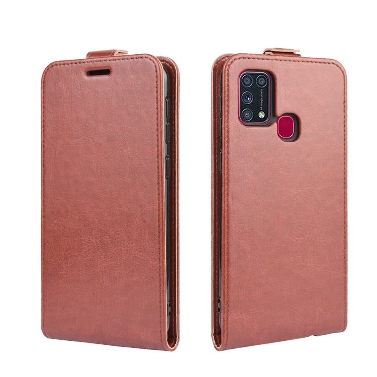 For Samsung Galaxy M31 R64 Texture Single Vertical Flip Leather Protective Case with Card Slots & Photo Frame