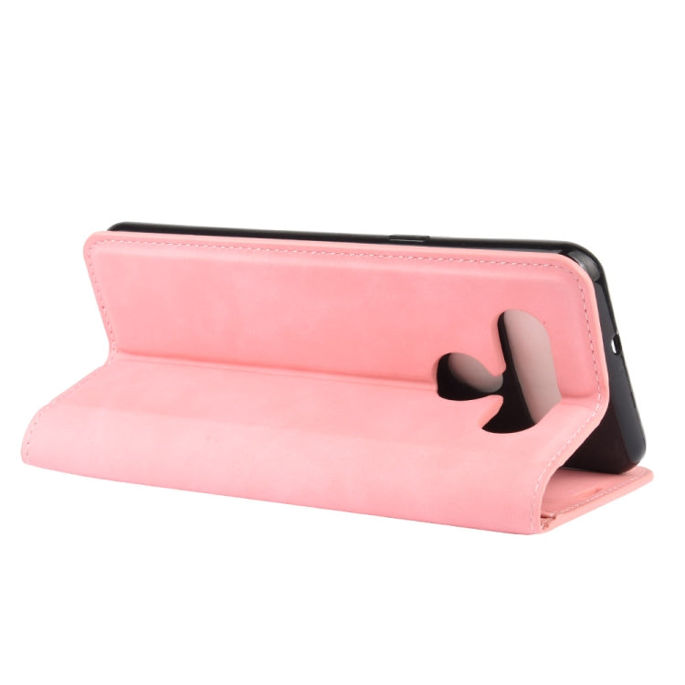 For LG K41S / K51S Retro-skin Business Magnetic Suction Leather Case with Holder & Card Slots & Wallet