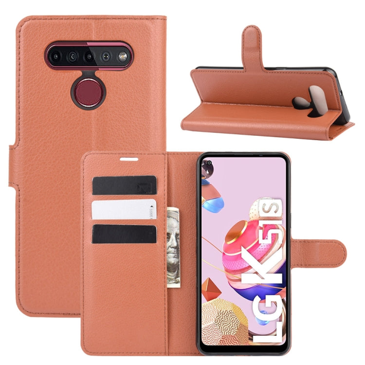 For LG K41S / K51S Litchi Texture Horizontal Flip Protective Case with Holder & Card Slots & Wallet