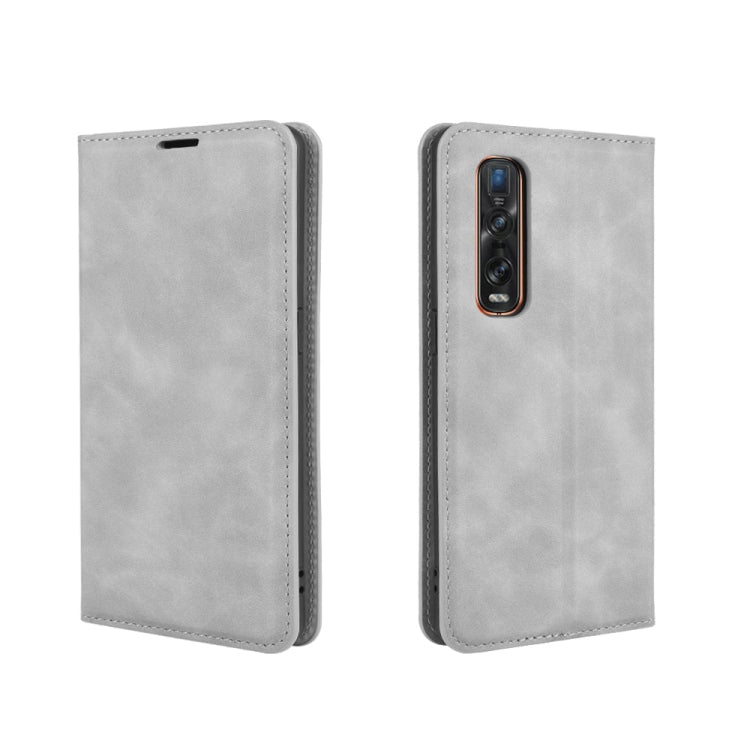 For OPPO Find X2 Pro Retro-skin Business Magnetic Suction Leather Case with Holder & Card Slots & Wallet