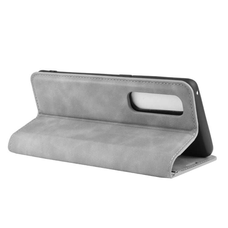 For OPPO Find X2 Pro Retro-skin Business Magnetic Suction Leather Case with Holder & Card Slots & Wallet