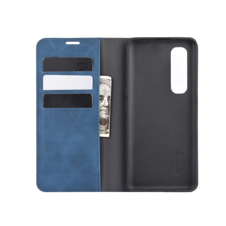 For OPPO Find X2 Pro Retro-skin Business Magnetic Suction Leather Case with Holder & Card Slots & Wallet