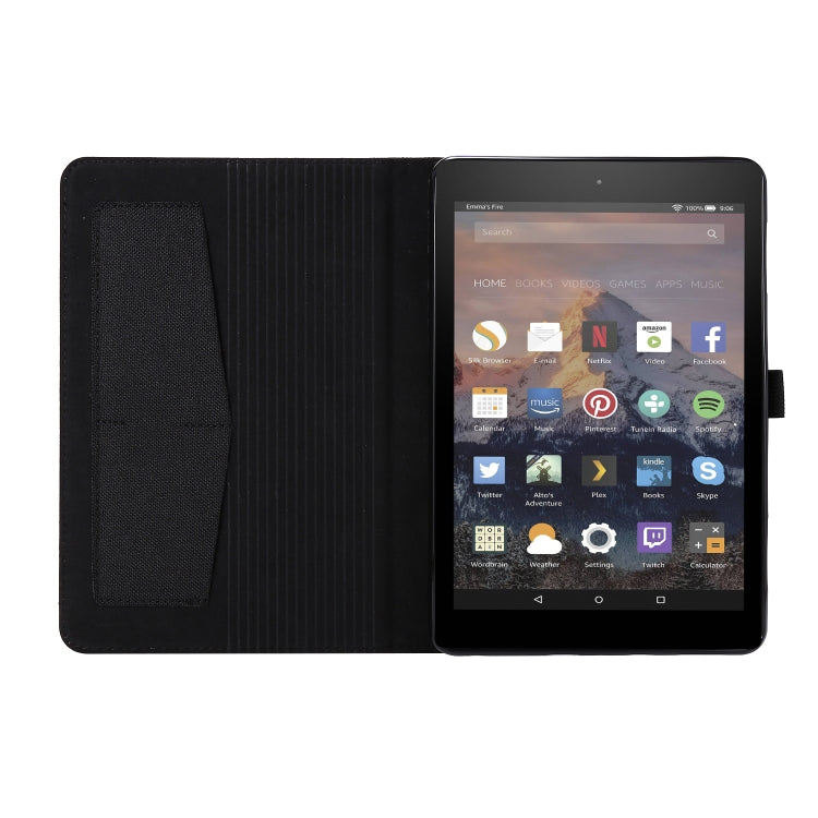 For Amazon Fire HD 8 (2020) Horizontal Flip TPU + Fabric PU Leather Protective Case with Card Slots & Holder